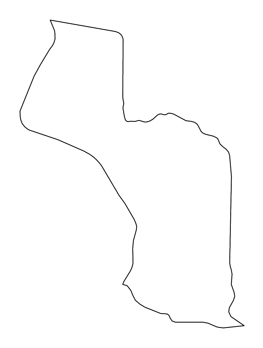 Mapa de contorno de Maryland, Liberia con ríos.