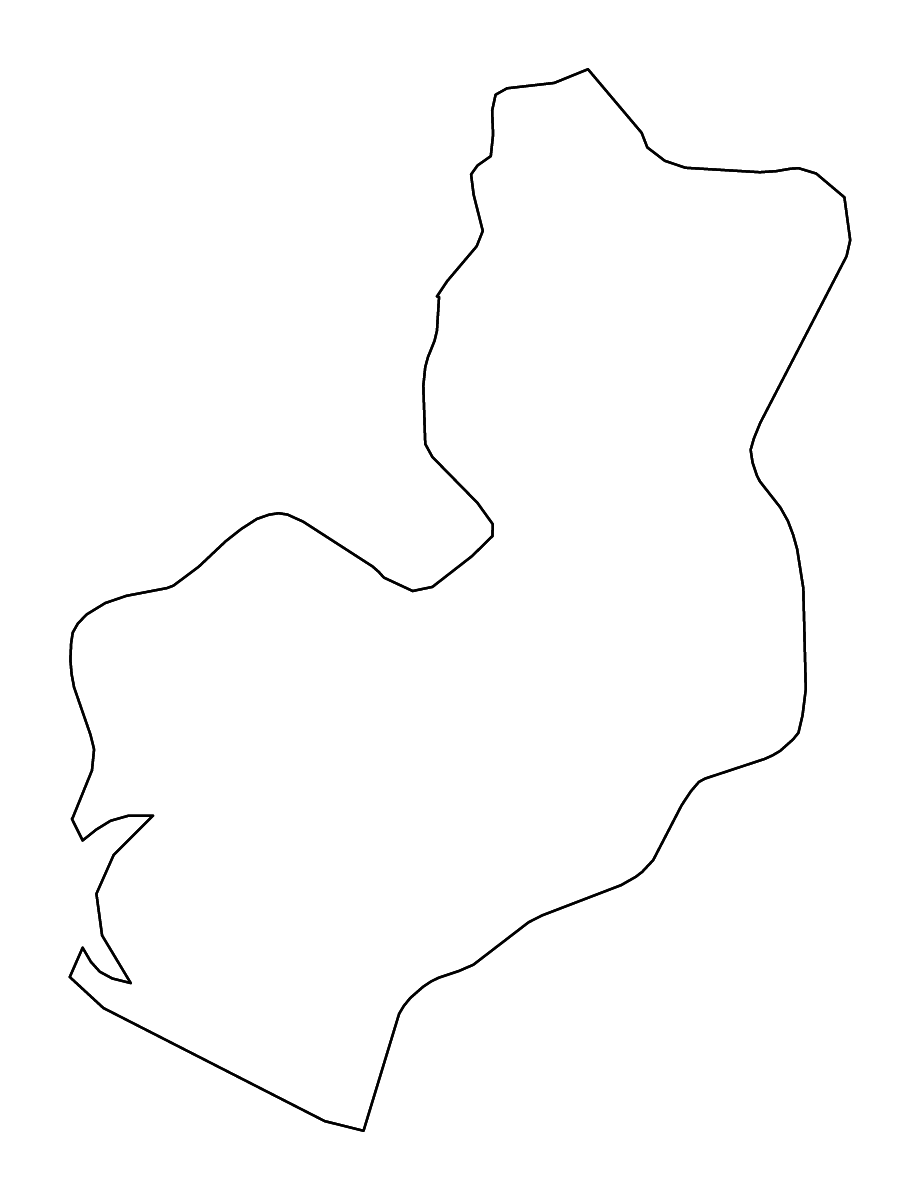 Mapa de contorno de Montserrado, Liberia con ríos.