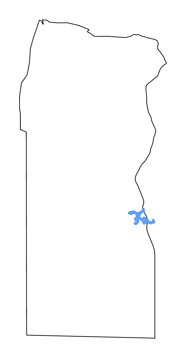 Mapa de contorno de Butnan, Libya con lagos.