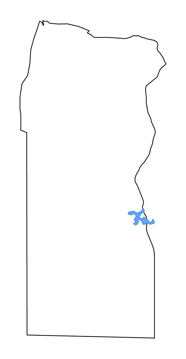 Carte de contour de Butnan, Libya avec lacs.