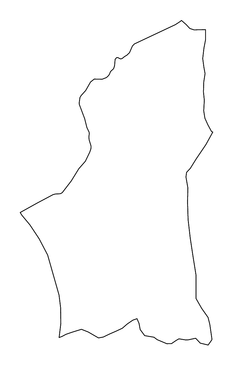 Outline map of Ghadames, Libya with rivers.