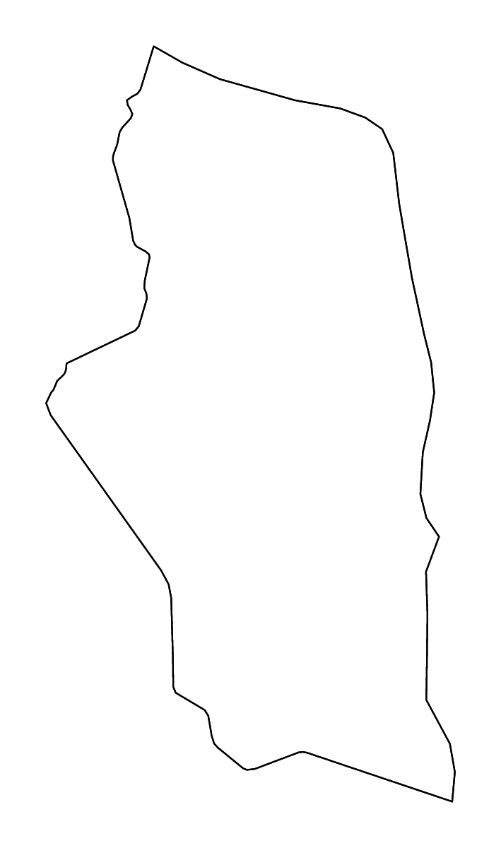 Outline map of Ghat, Libya with rivers.