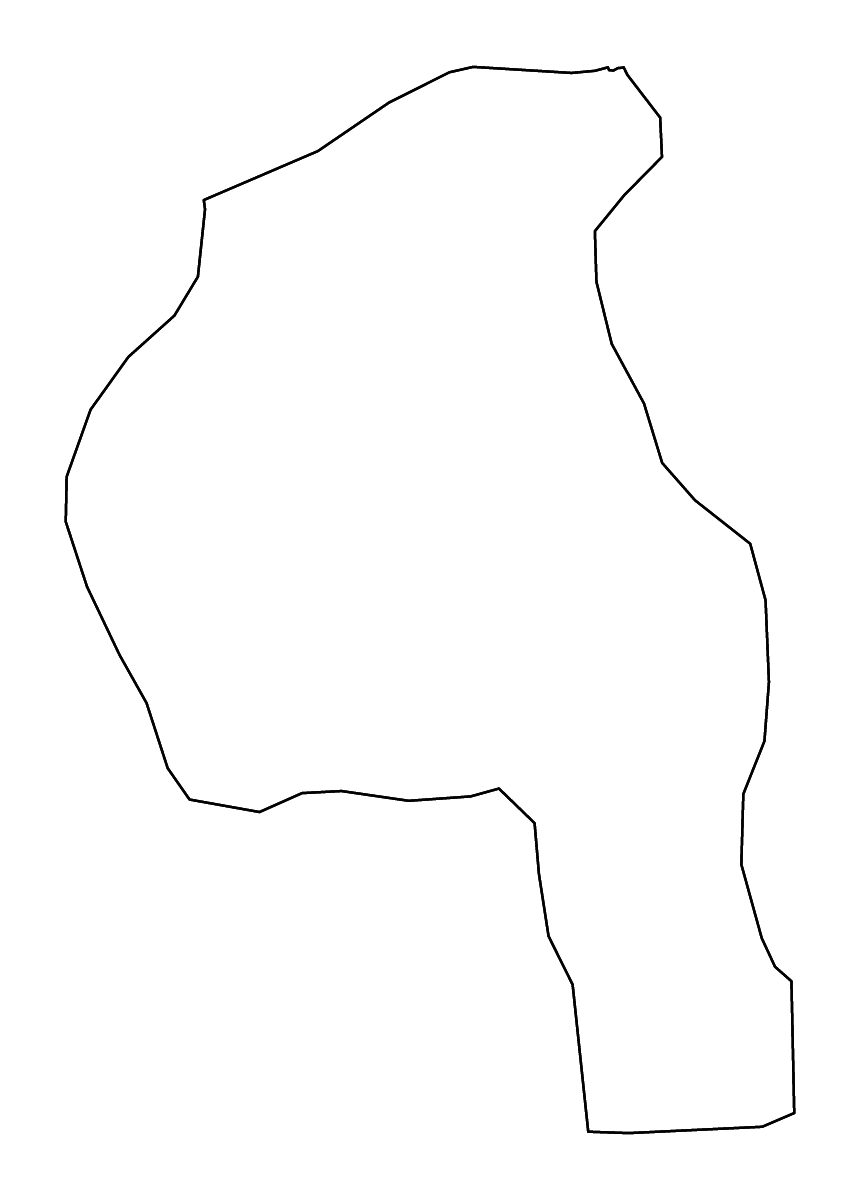 Mapa de contorno de Marj, Libya con ríos.