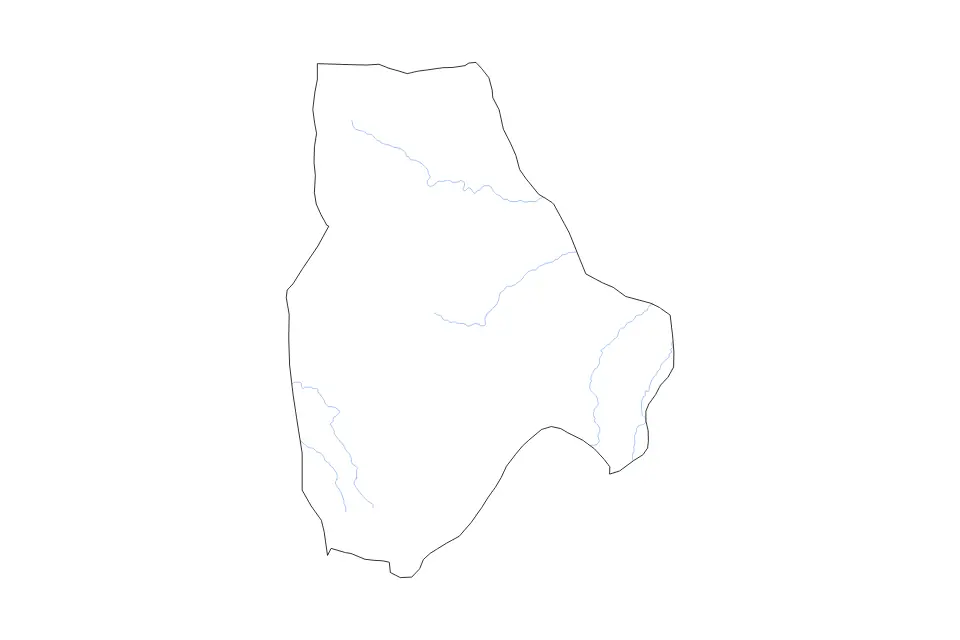 Mapa de Mizdah, Libya de tipo contorno y ríos para África, con contorno y ríos con límites limpios.
