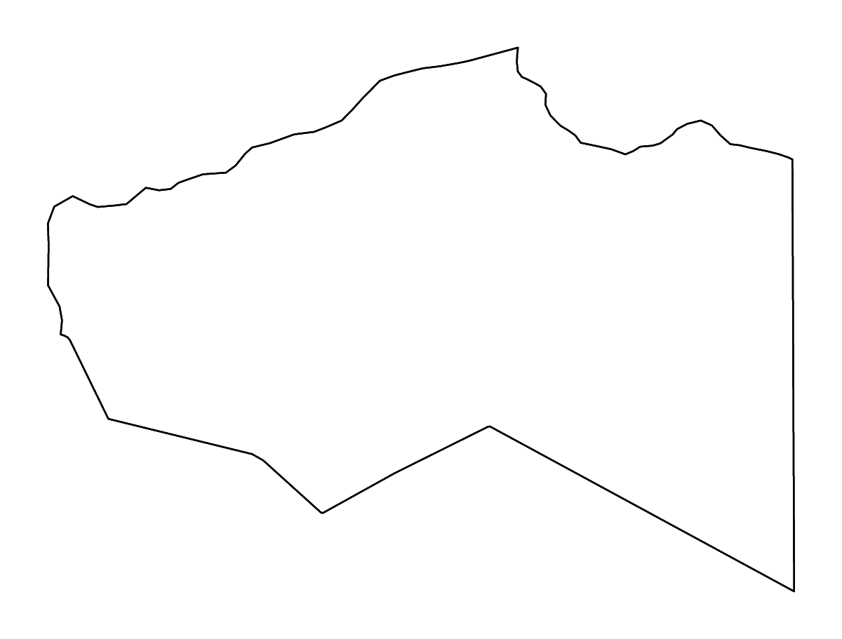 Carte de contour de Murzuq, Libya avec rivières.
