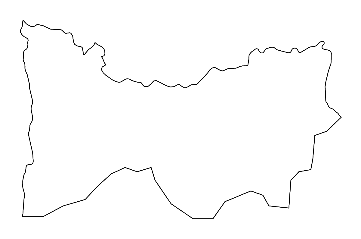 Mapa de contorno de Amoron'i Mania, Madagascar con ríos.