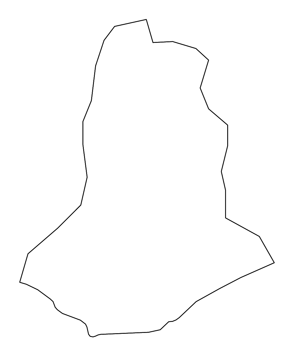 Mapa de contorno de Androy, Madagascar con ríos.