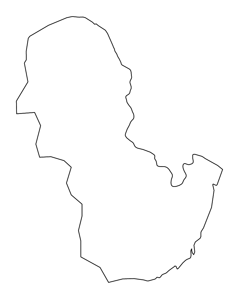 Outline map of Anosy, Madagascar with rivers.