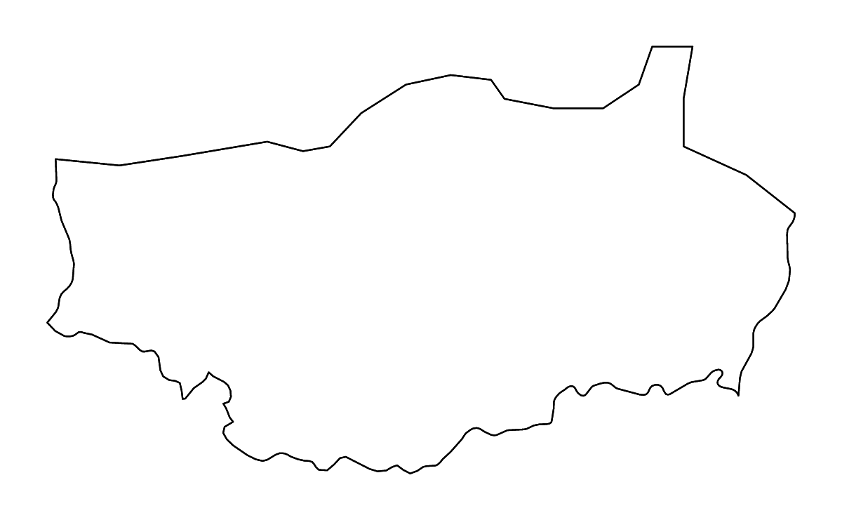 Mapa de contorno de Vakinankaratra, Madagascar con ríos.
