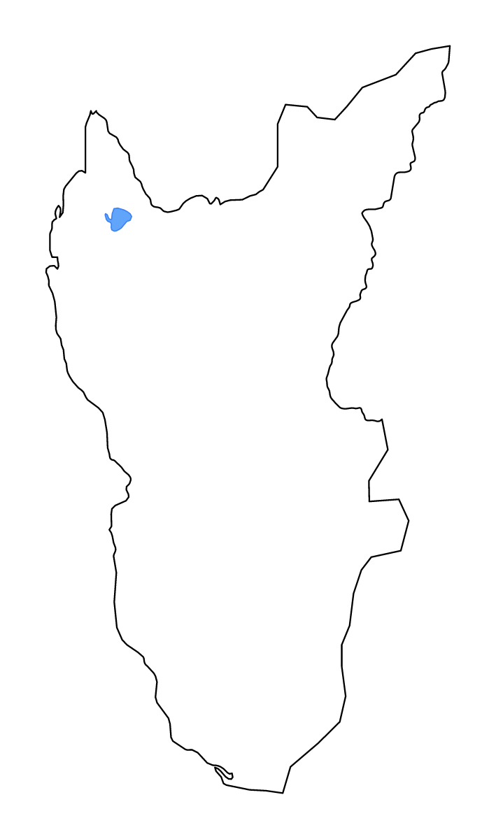 Mapa de contorno de Atsimo-Andrefana, Madagascar con lagos y ríos.