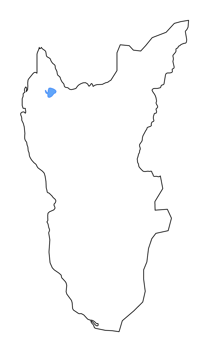 Mapa de contorno de Atsimo-Andrefana, Madagascar con lagos y ríos.