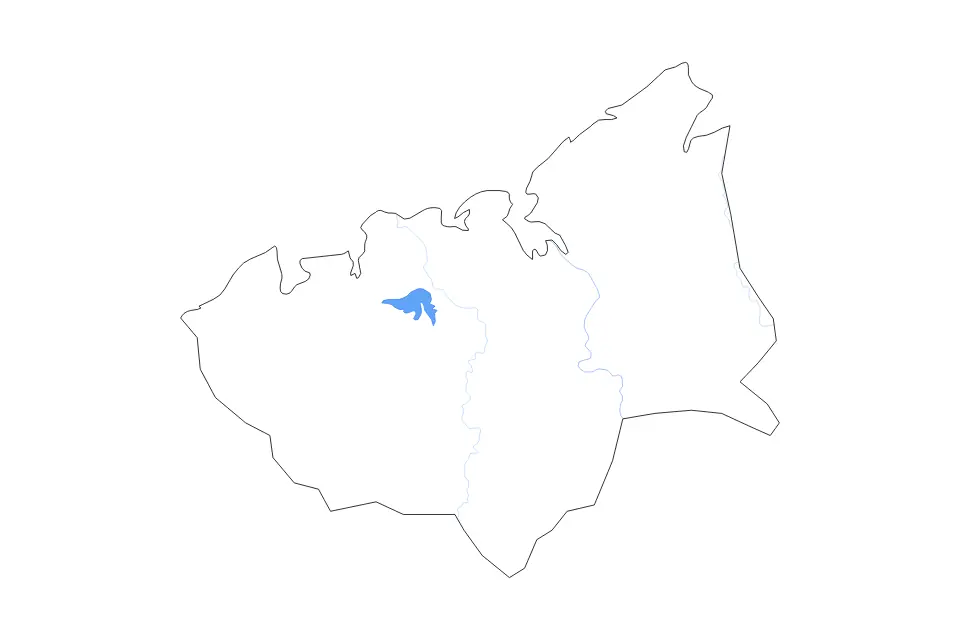 Mapa de Boeny, Madagascar de tipo contorno, lagos y ríos para África, con contorno, lagos y ríos con elementos de agua como Lac Kinkony.