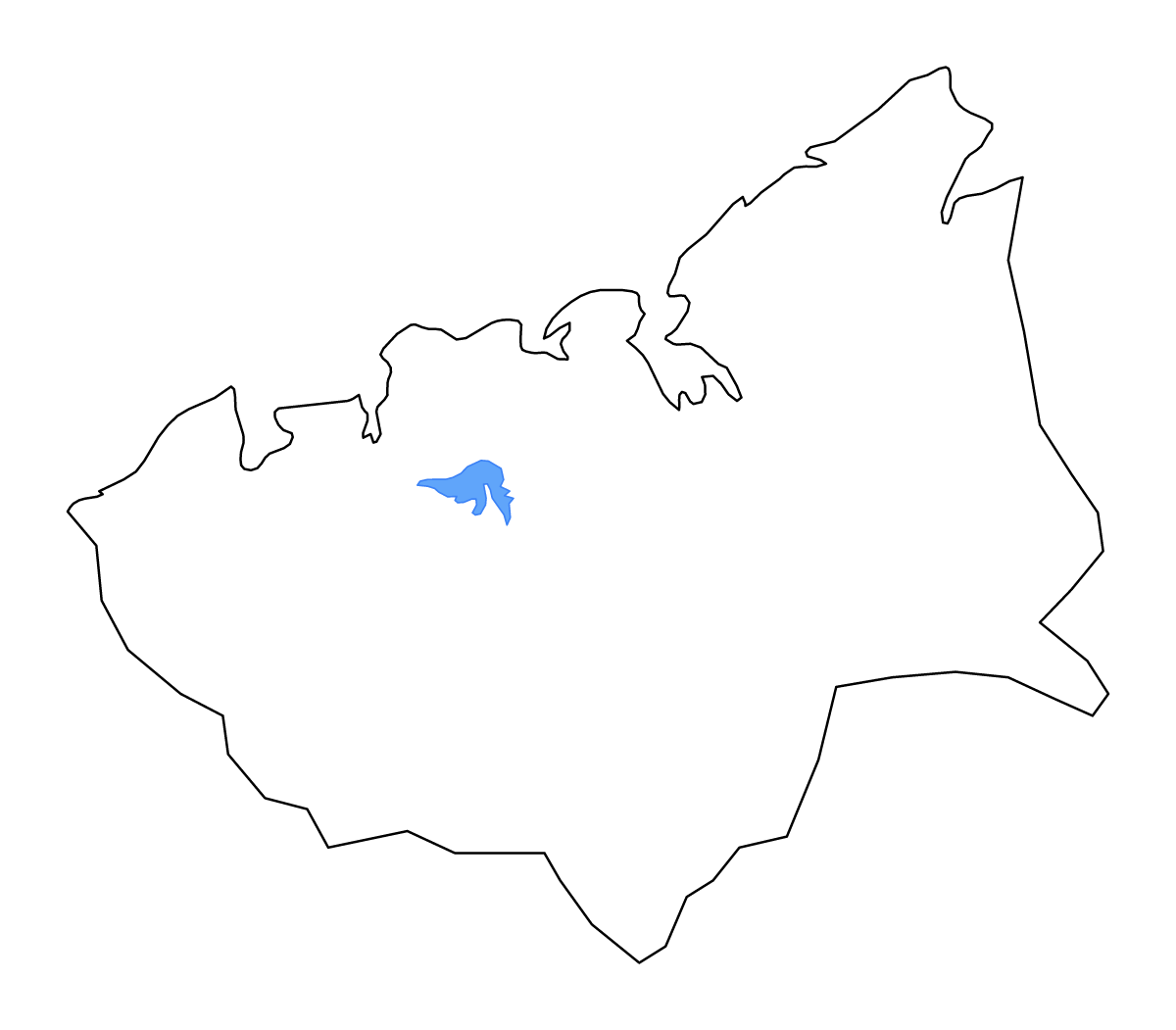 Carte de contour de Boeny, Madagascar avec lacs et rivières.