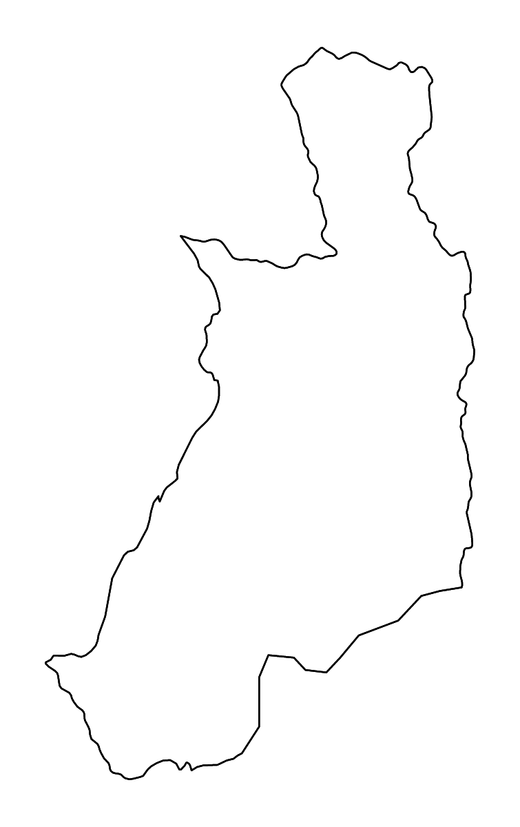 Carte de contour de Menabe, Madagascar avec rivières.