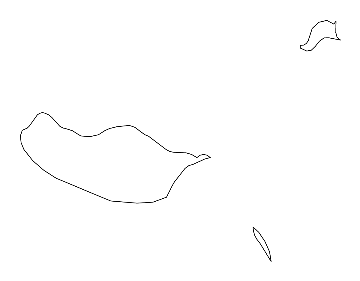 Mapa de contorno de Madeira.