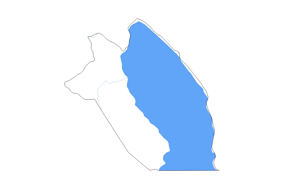 Outline map of Chitipa District (1194), Malawi with subdivision borders and major lakes and rivers.
