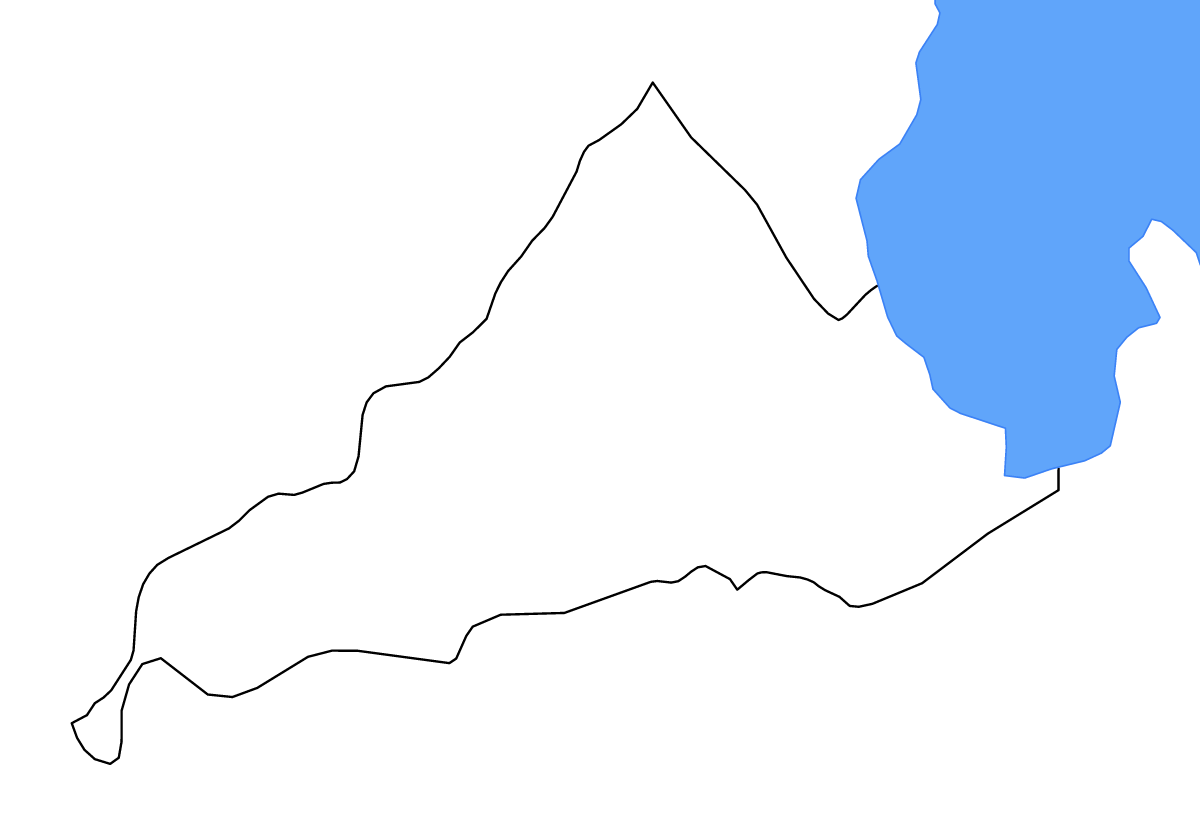 Mapa de contorno de Dedza, Malawi con lagos.