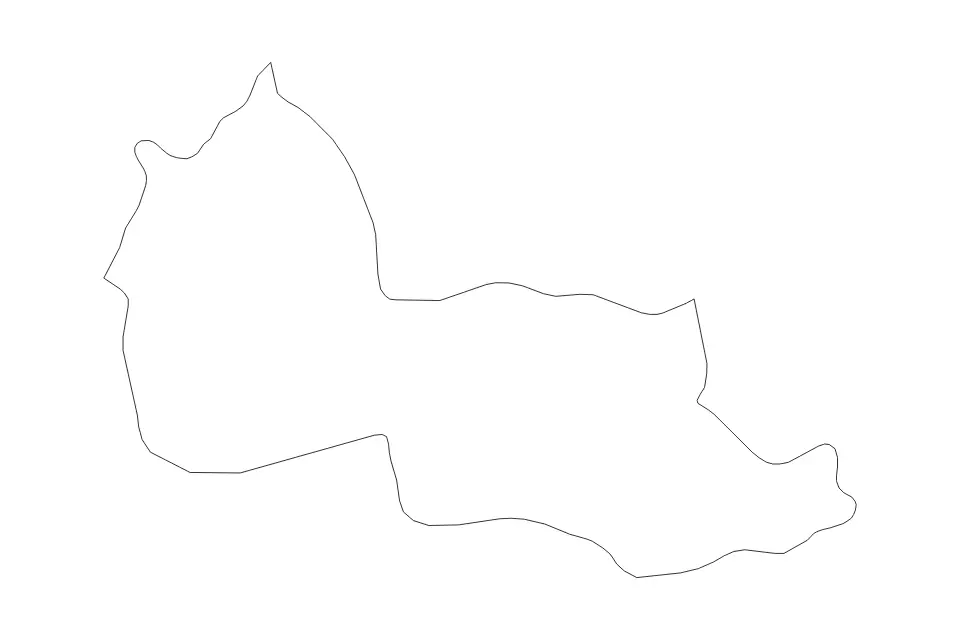 Outline map of Dowa District, Malawi with subdivision borders.