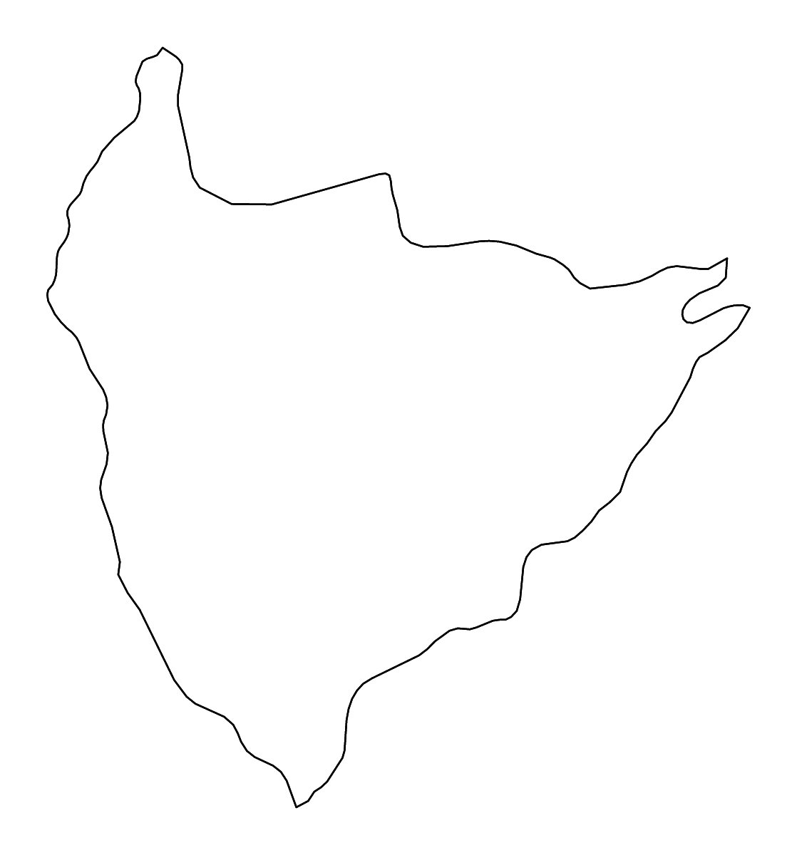 Carte de contour de Lilongwe, Malawi avec rivières.