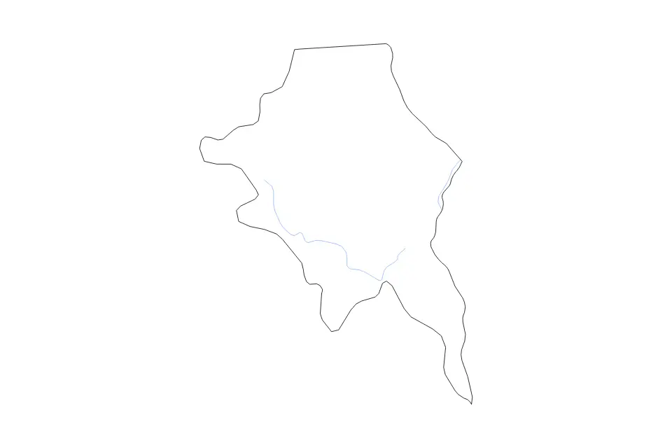 Mapa de Mchinji, Malawi de tipo contorno y ríos para África, con contorno y ríos con límites limpios.