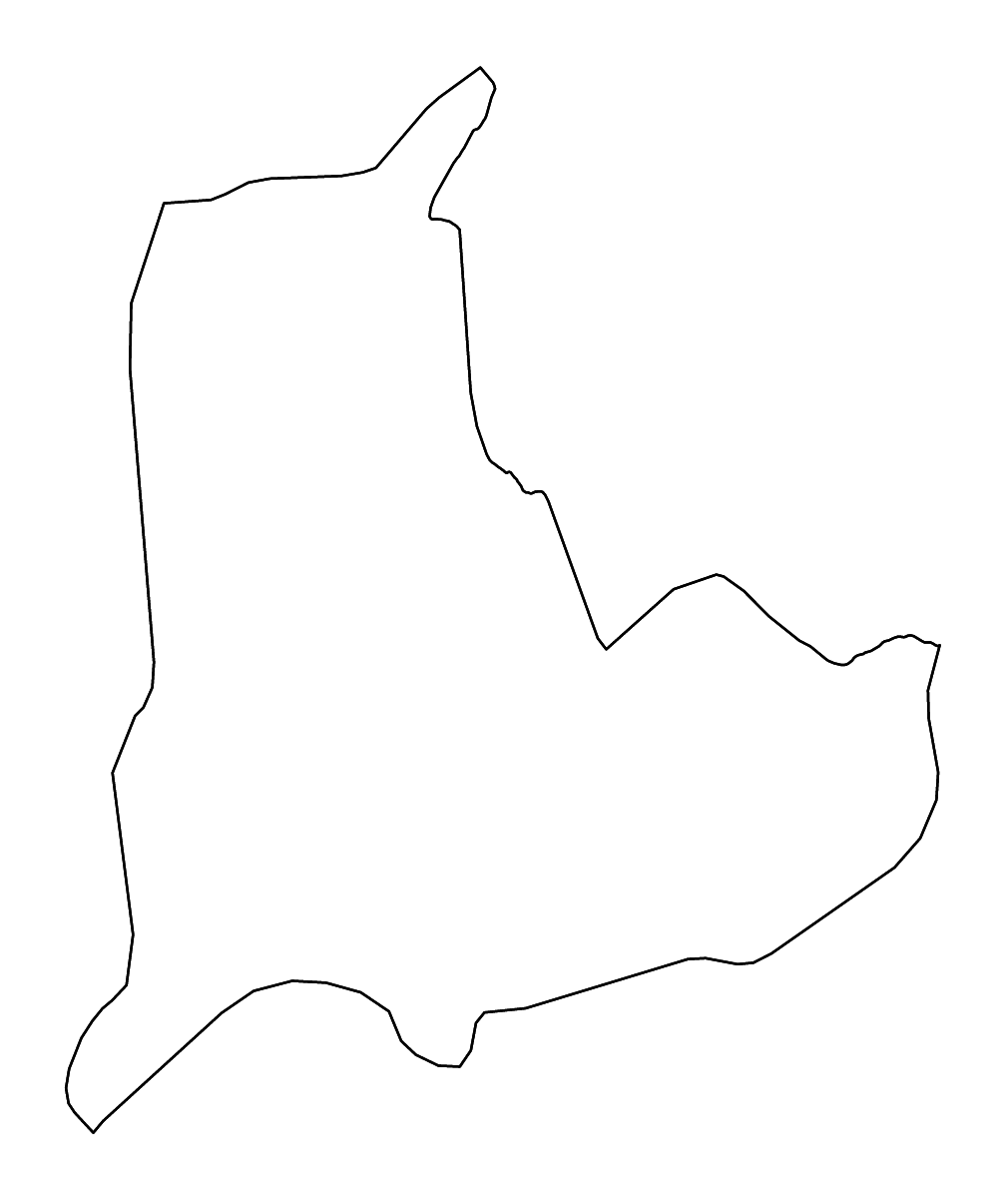 Carte de contour de Mulanje, Malawi avec rivières.