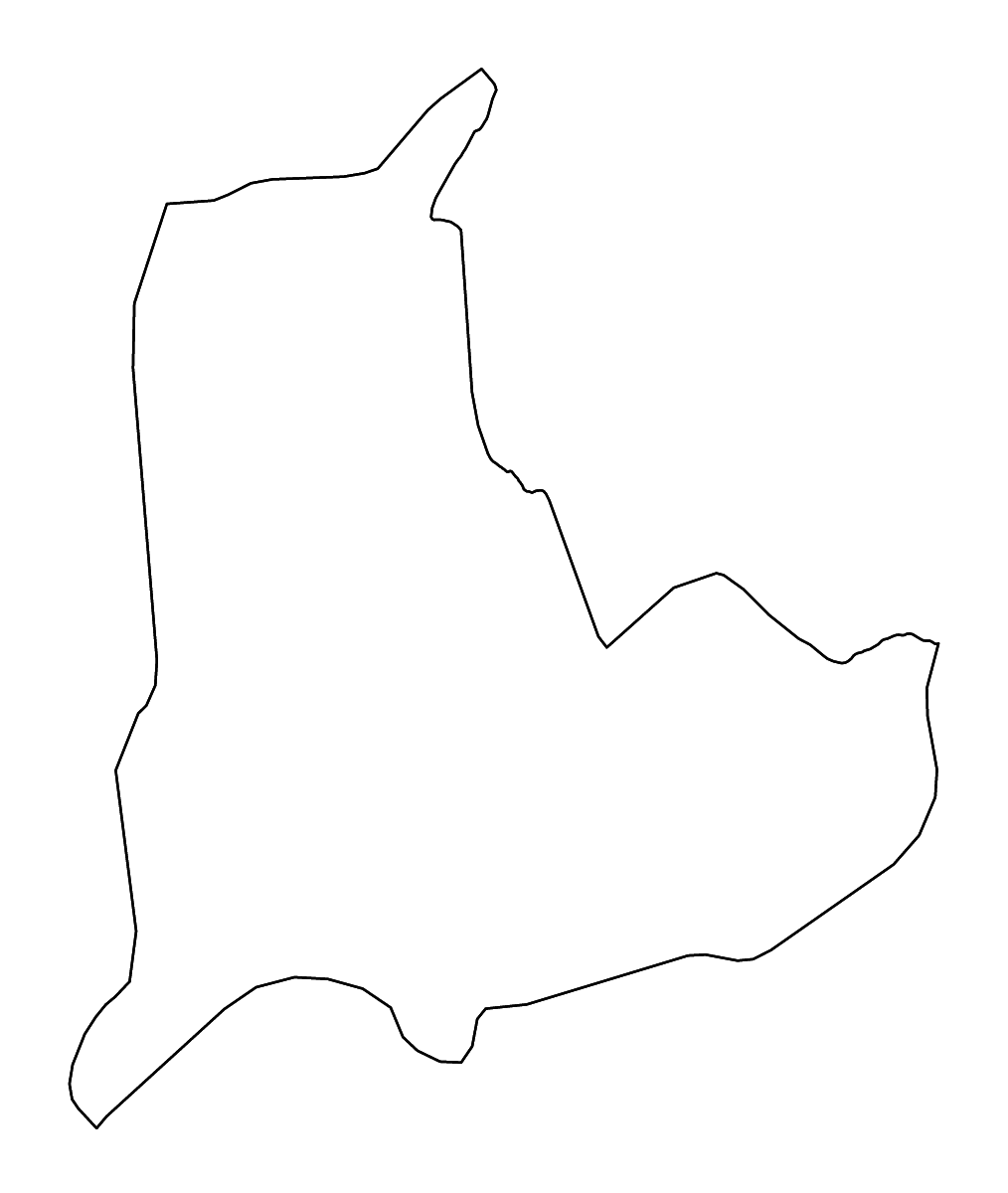 Carte de contour de Mulanje, Malawi avec rivières.