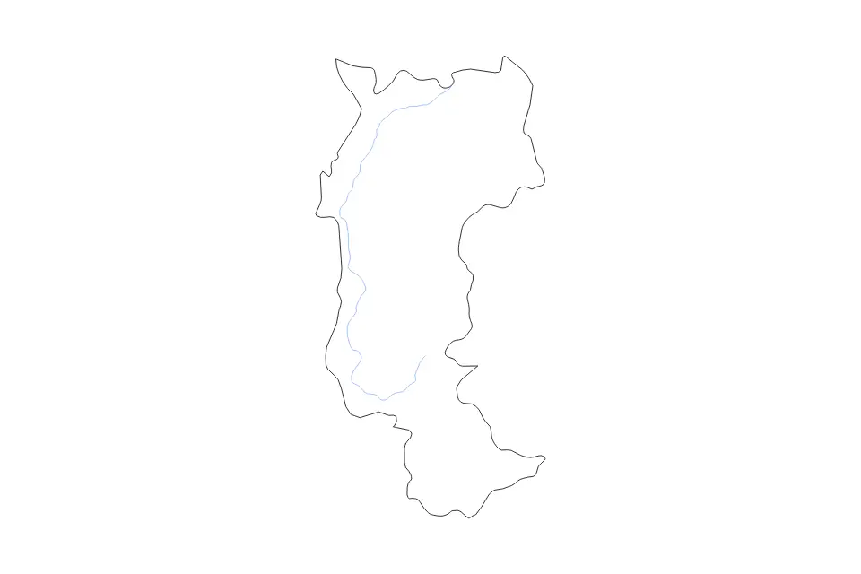 Mapa de Mzimba, Malawi de tipo contorno y ríos para África, con contorno y ríos con límites limpios.