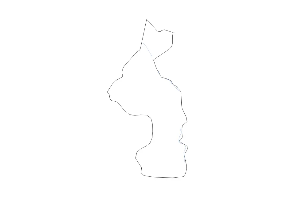 Carte de Nsanje, Malawi de type contour et rivières pour Afrique, montrant contour et rivières avec des limites nettes.