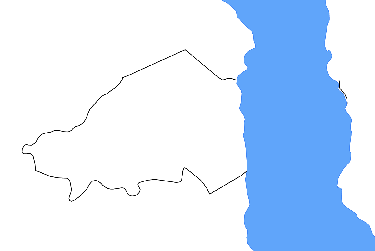Mapa de contorno de Rumphi, Malawi con lagos y ríos.