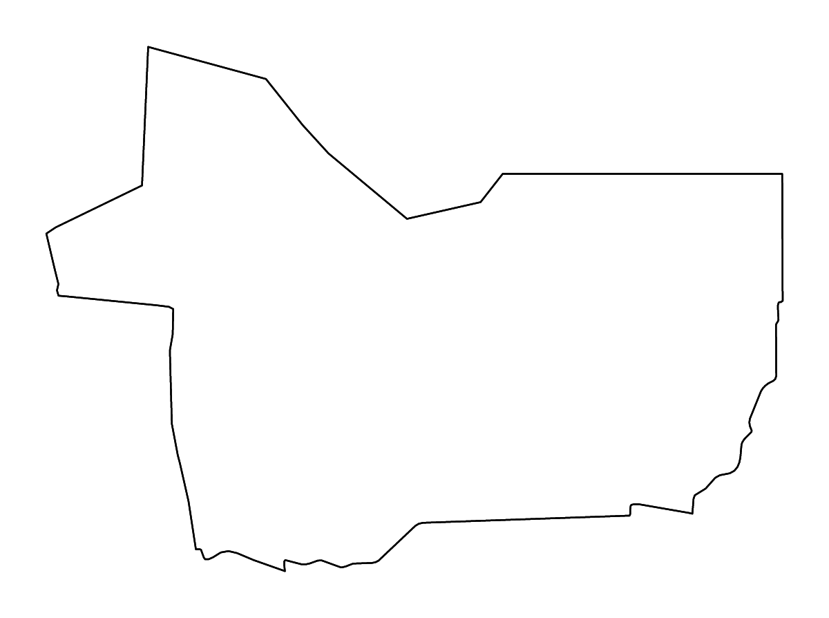 Outline map of Gao, Mali with rivers.