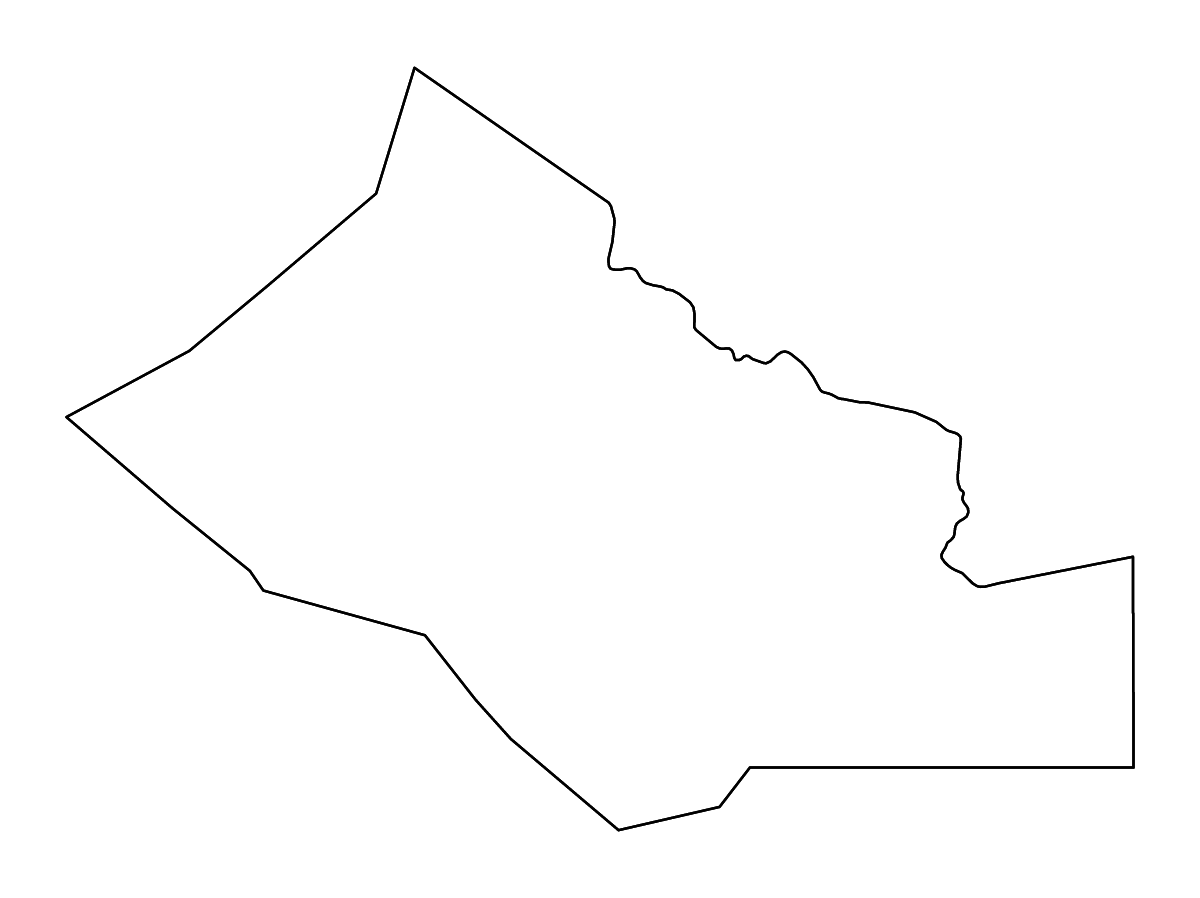 Mapa de contorno de Kidal, Mali con ríos.