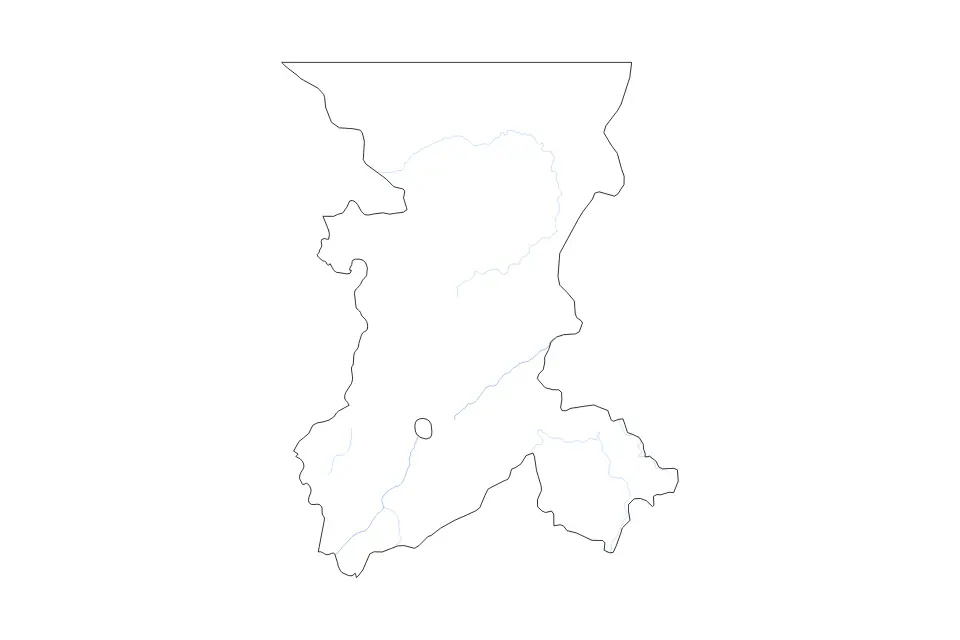 Carte de Koulikoro, Mali de type contour et rivières pour Afrique, montrant contour et rivières avec des limites nettes.