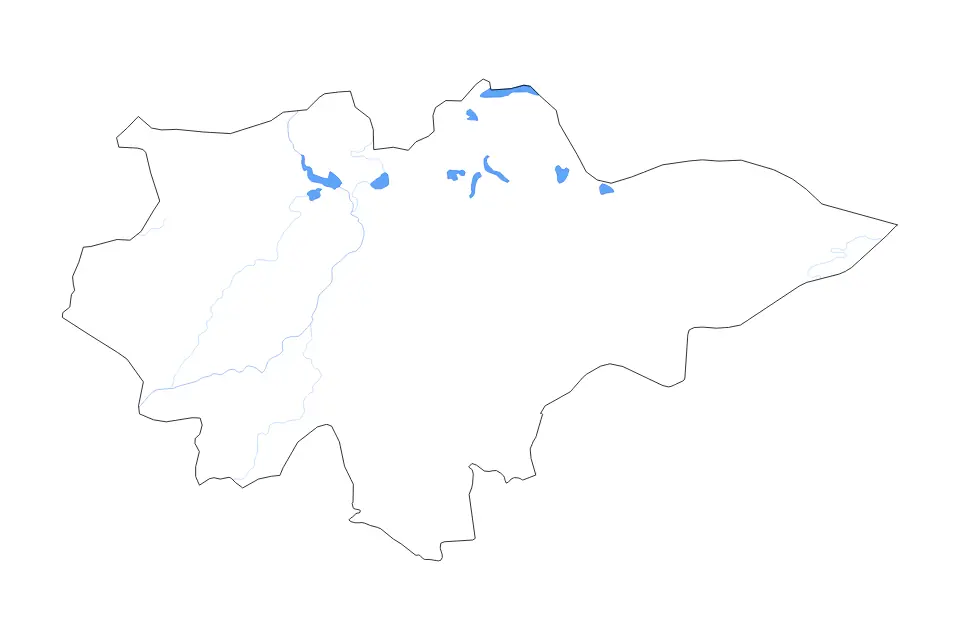 Mapa de Mopti, Mali de tipo contorno, lagos y ríos para África, con contorno, lagos y ríos con elementos de agua como Walado Debo, Lac Débo y Lac Addiou Mare.