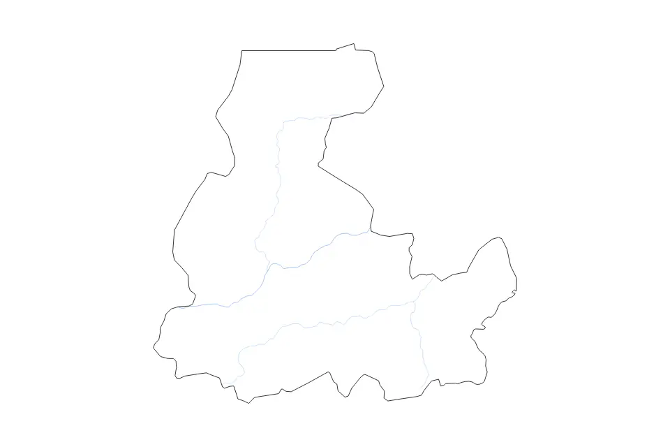 Carte de Ségou, Mali de type contour et rivières pour Afrique, montrant contour et rivières avec des limites nettes.