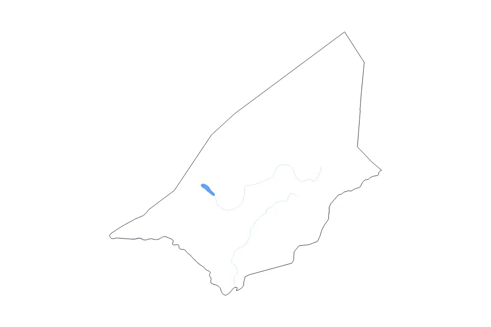 Mapa de Brakna, Mauritania de tipo contorno, lagos y ríos para África, con contorno, lagos y ríos con elementos de agua como Lac D'Aleg.