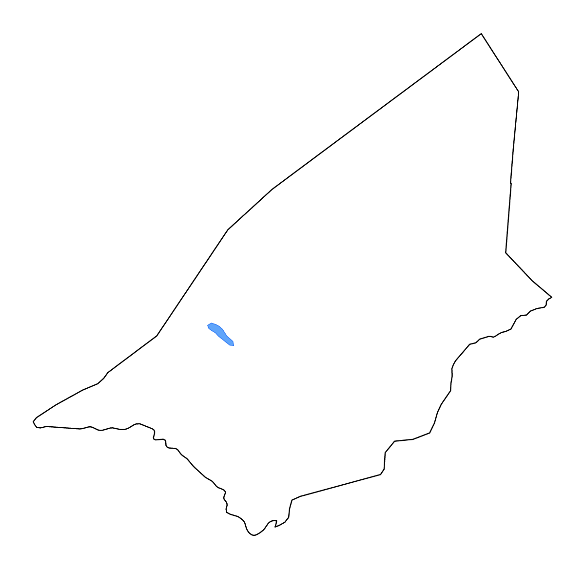 Mapa de contorno de Brakna, Mauritania con lagos y ríos.