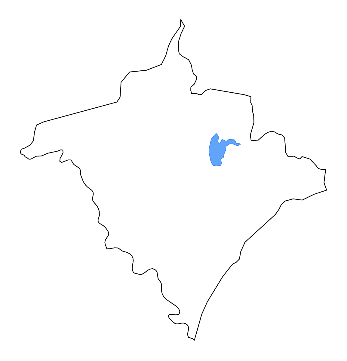Outline map of Gorgol, Mauritania with lakes and rivers.