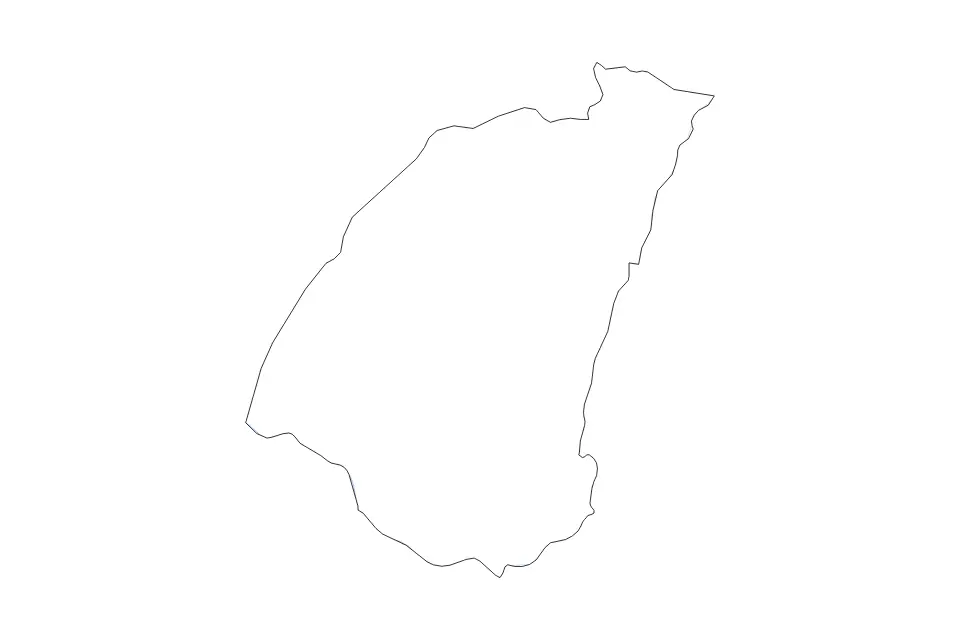 Mapa de Guidimaka, Mauritania de tipo contorno y ríos para África, con contorno y ríos con límites limpios.