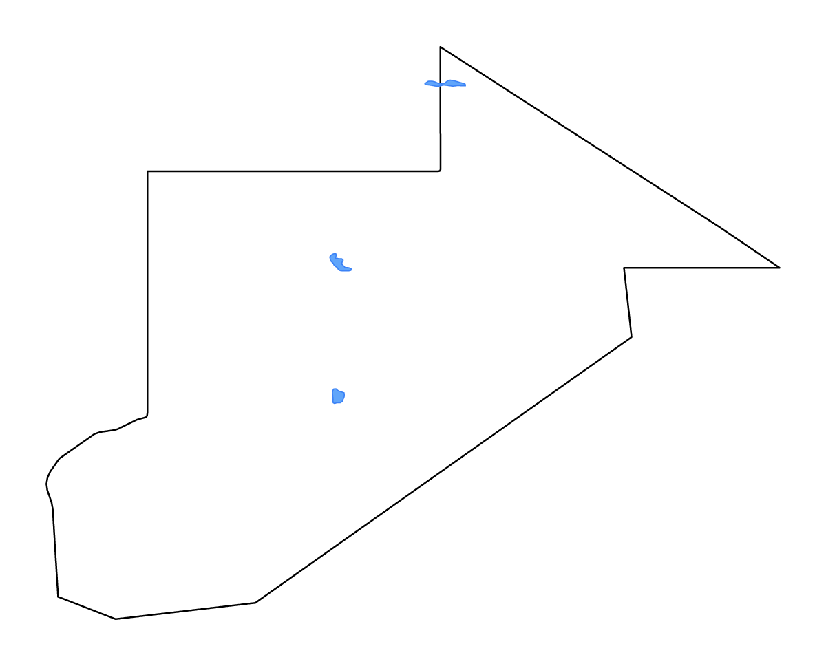 Mapa de contorno de Tiris Zemmour, Mauritania con lagos y ríos.