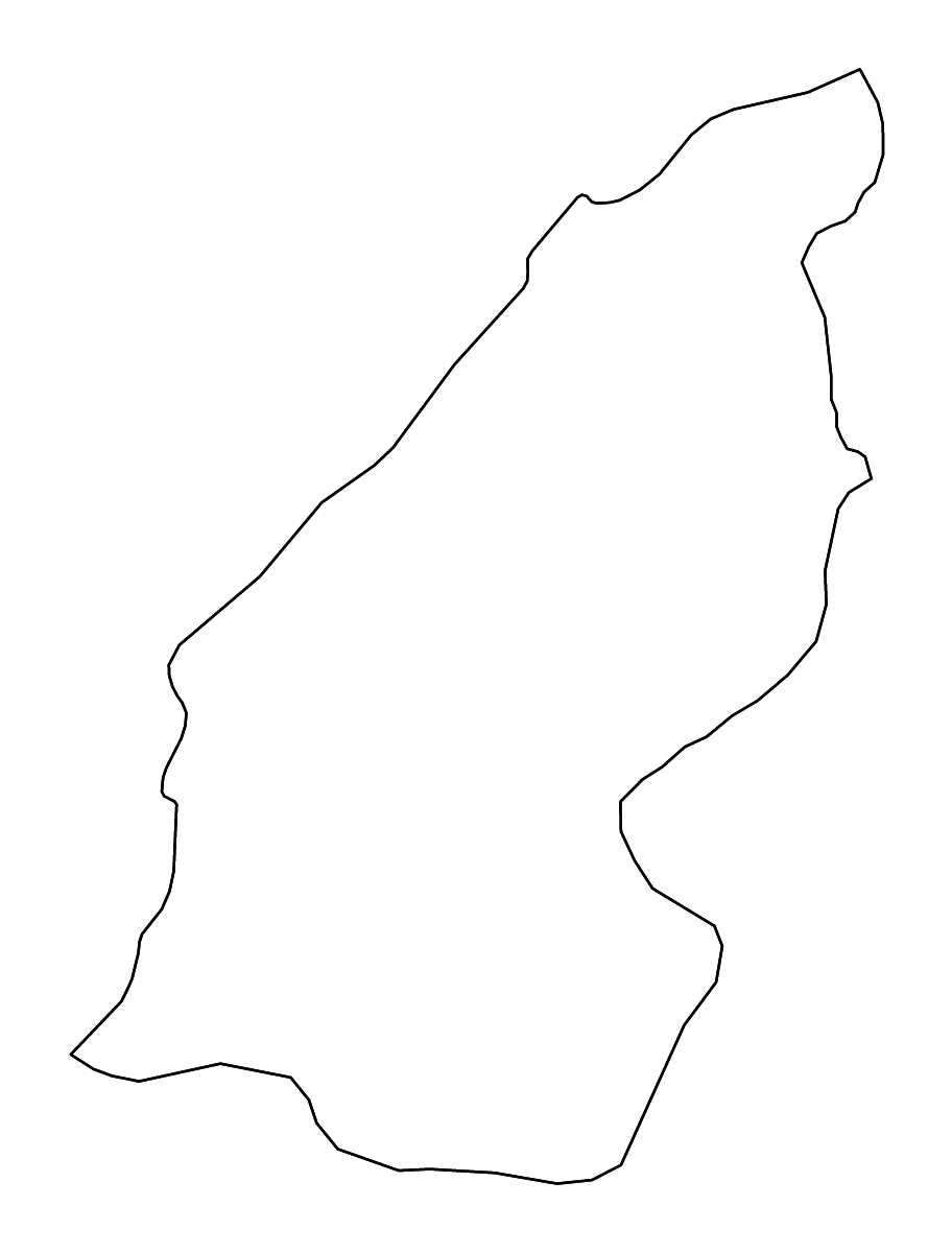 Mapa de contorno de Doukkala Abda, Morocco con ríos.