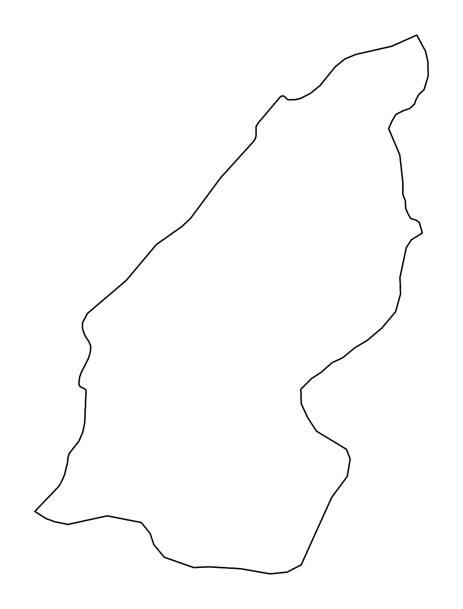 Mapa de contorno de Doukkala Abda, Morocco con ríos.
