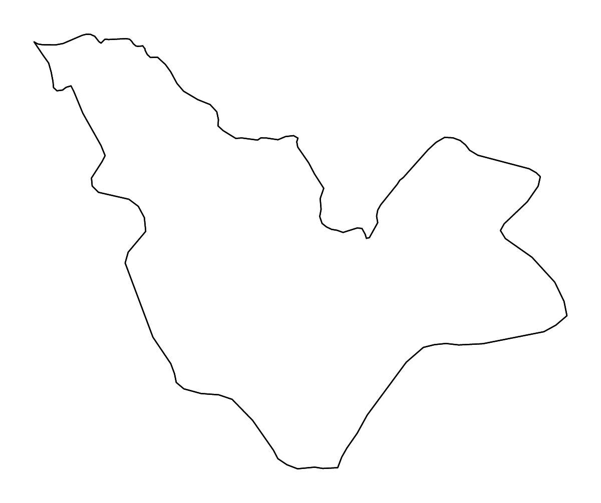Outline map of Fès-méknas-boulmane, Morocco with rivers.