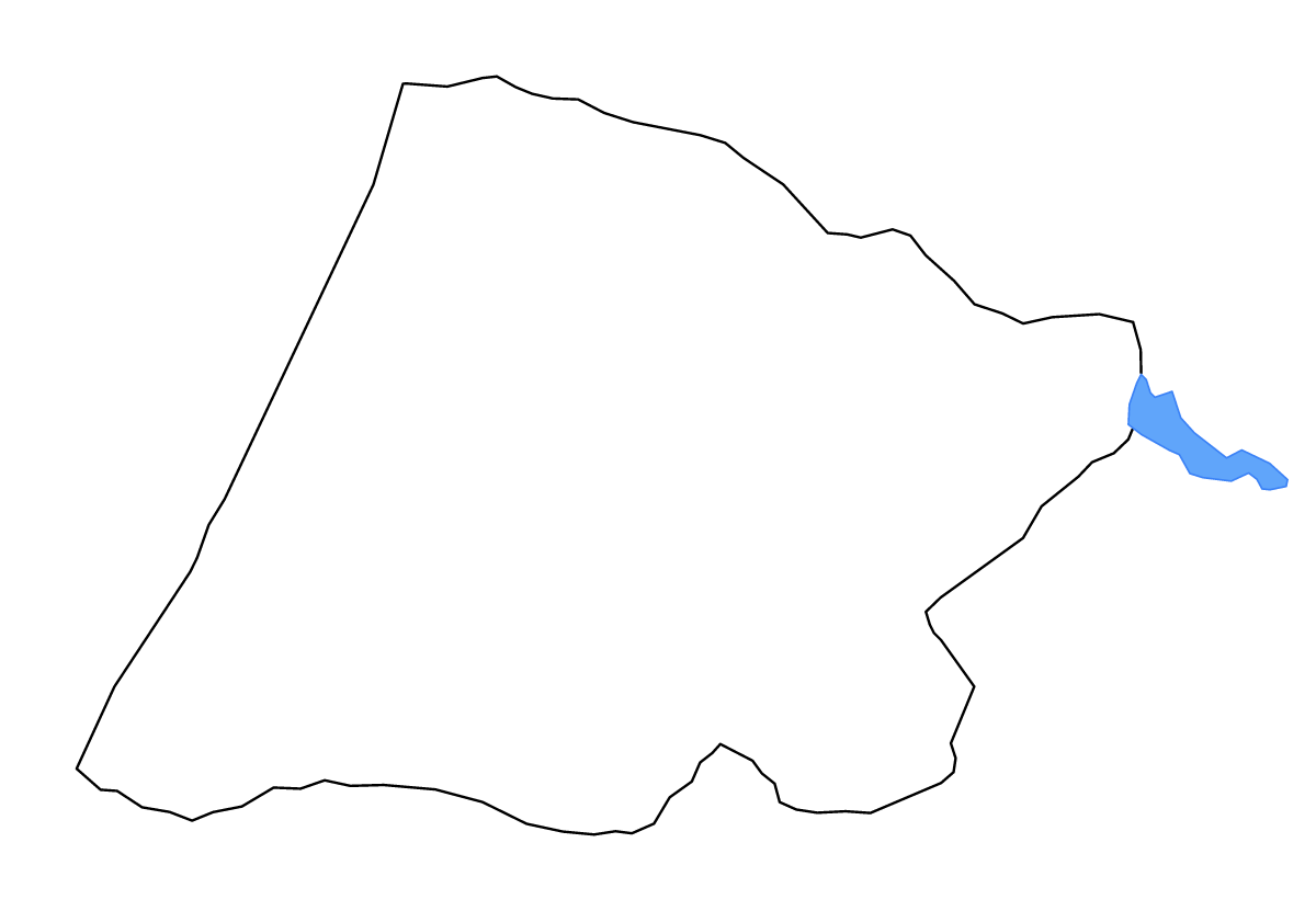 Outline map of Gharb-Chrarda-Béni Hssen, Morocco with lakes and rivers.