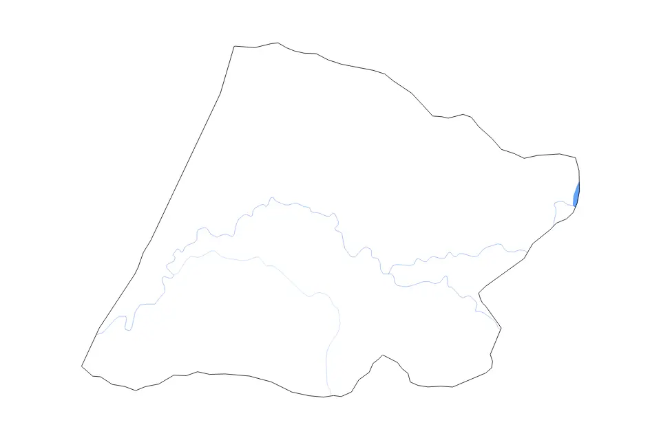 Outline map of Gharb-Chrarda-Béni Hssen, Morocco with subdivision borders and major lakes and rivers.