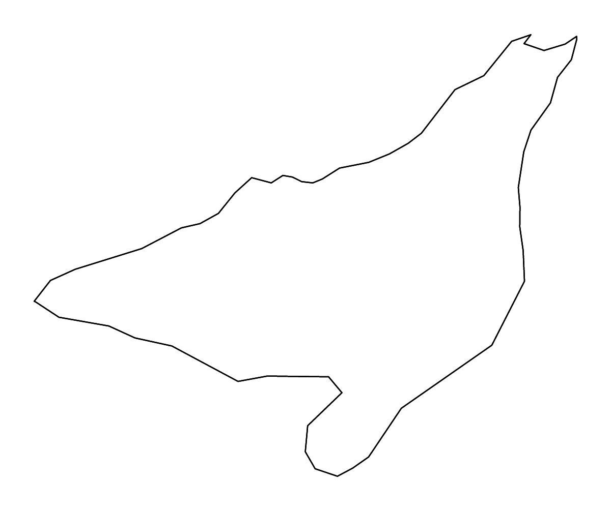 Outline map of Grand Casablanca, Morocco with rivers.