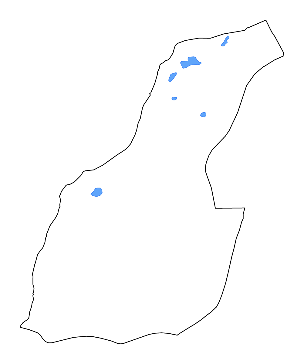 Carte de contour de Laâyoune-Boujdour-Sakia El Hamra, Morocco avec lacs et rivières.