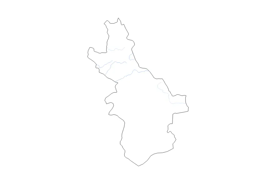 Outline map of Meknès-Tafilalet, Morocco with subdivision borders and rivers.