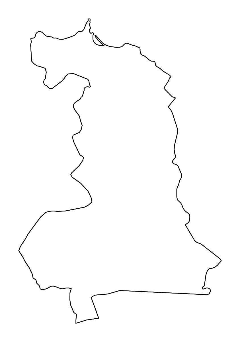 Mapa de contorno de Oriental, Morocco con ríos.