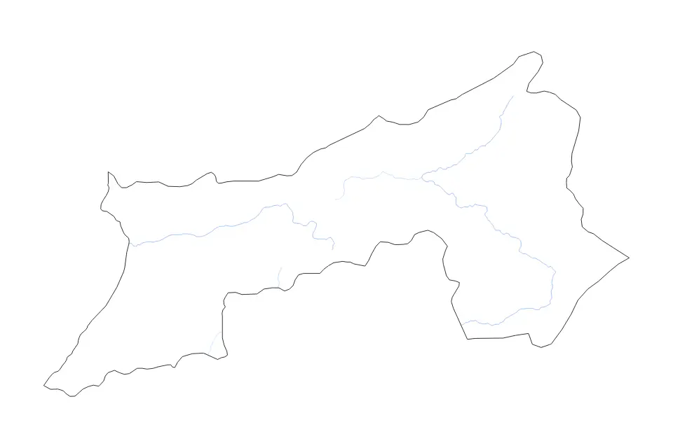 Mapa de Suss-Massa-Draa, Morocco de tipo contorno y ríos para África, con contorno y ríos con límites limpios.