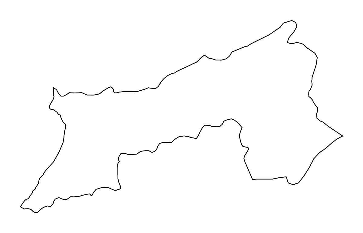 Mapa de contorno de Suss-Massa-Draa, Morocco con ríos.